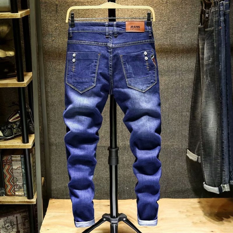 Casual Comfortable Elastic Simple And Versatile Jeans