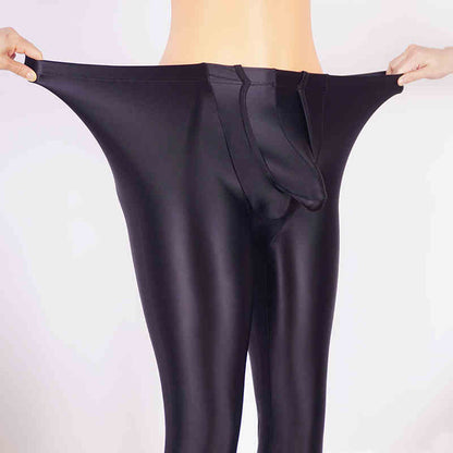 Shiny Sexy Men's Leggings Slim Fit Free Plus Size