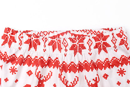 Printed Long-sleeved Casual Parent-child Suit