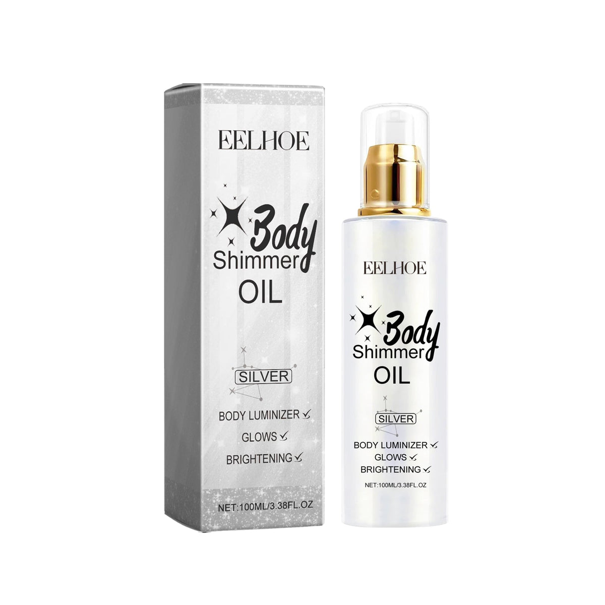 Body Glitter Oil Liquid Glitter Highlight Oil Full Body Beach Sexy Glow Oil