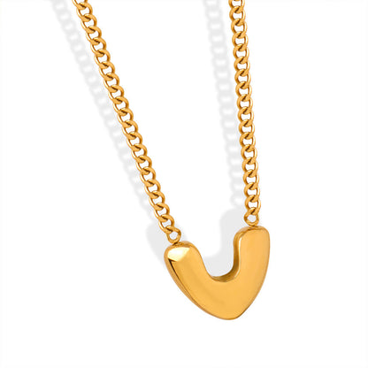 Gold-Plated Heart Pendant Necklace