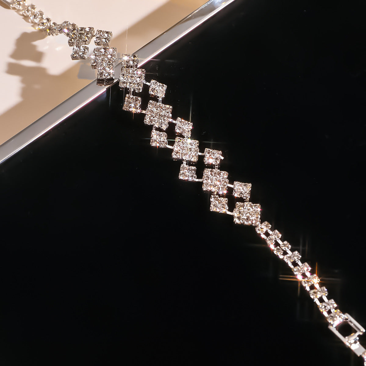 Tian Zi Rhinestone Bracelet Ring Formal Dress Accessories Women