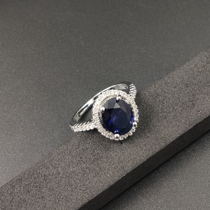 Luxury Zircon Round Ring Full Of Diamonds Ring Engagement Wedding First Ornament