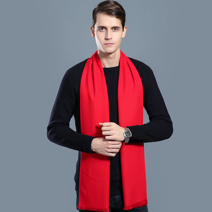 Simple Plaid Artificial Cashmere Warm Scarf