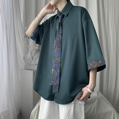 Loose Floral Print Shirt Wrinkle-Free