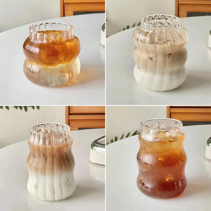 Thickened high borosilicate glass cup household transparent double-layer heat-resistant fruit juice cup