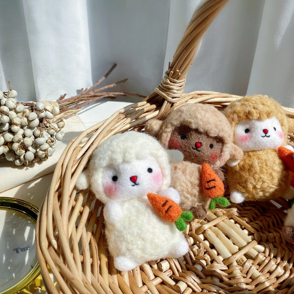 Felt Needle-poking Craft Kit DIY Cloud And Little Sheep Keychain