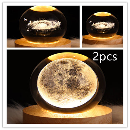 LED Galaxy Crystal Ball 3D Moon Lamp