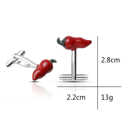 Mens Creative Red Pepper French Cufflinks