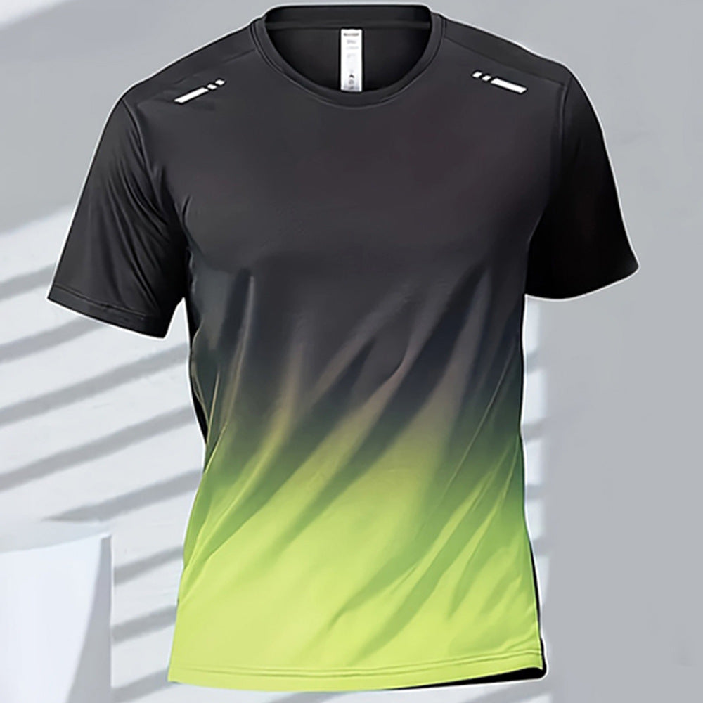 Trendy Sportswear With A Gradient Print And Short Sleeves For Men