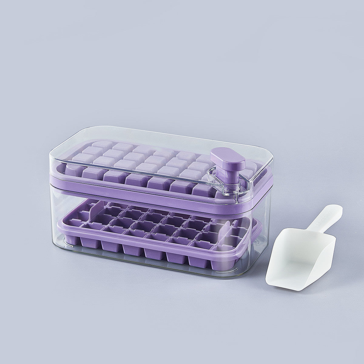 One-Button Ice Cube Mold with Storage Box