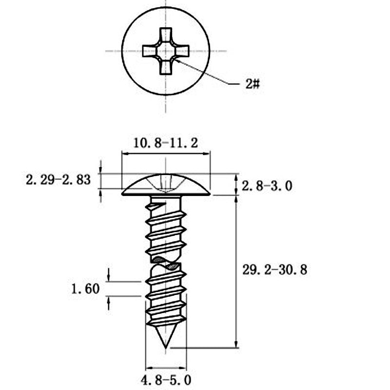 Stainless Steel Cross Big Head Self-tapping Screw Mushroom-shaped Haircut Round Head
