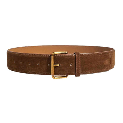 Womens Wide Suede High-end Minimalist Versatile Belt
