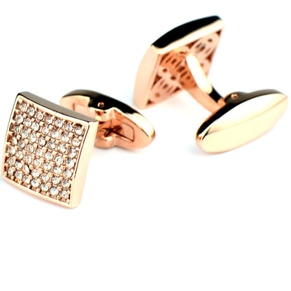Full Diamond Rose Gold Cufflinks