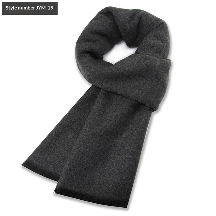 Mens Wool-Blend Plaid Scarf Winter Warmth & Extra Thickness