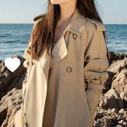 Korean-style Trench Coat For Petite Women Mid-length Jacket