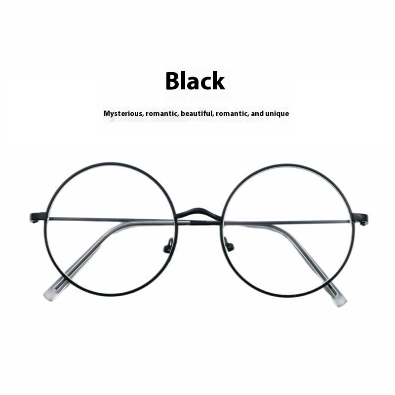 Round Frame Glasses Female Anti-blue Light Eye Protection