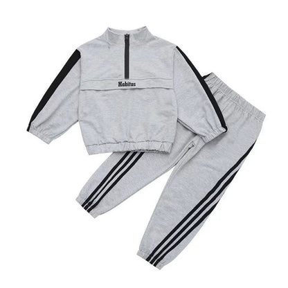 Children Cool Style Jacket Autumn Suit Black