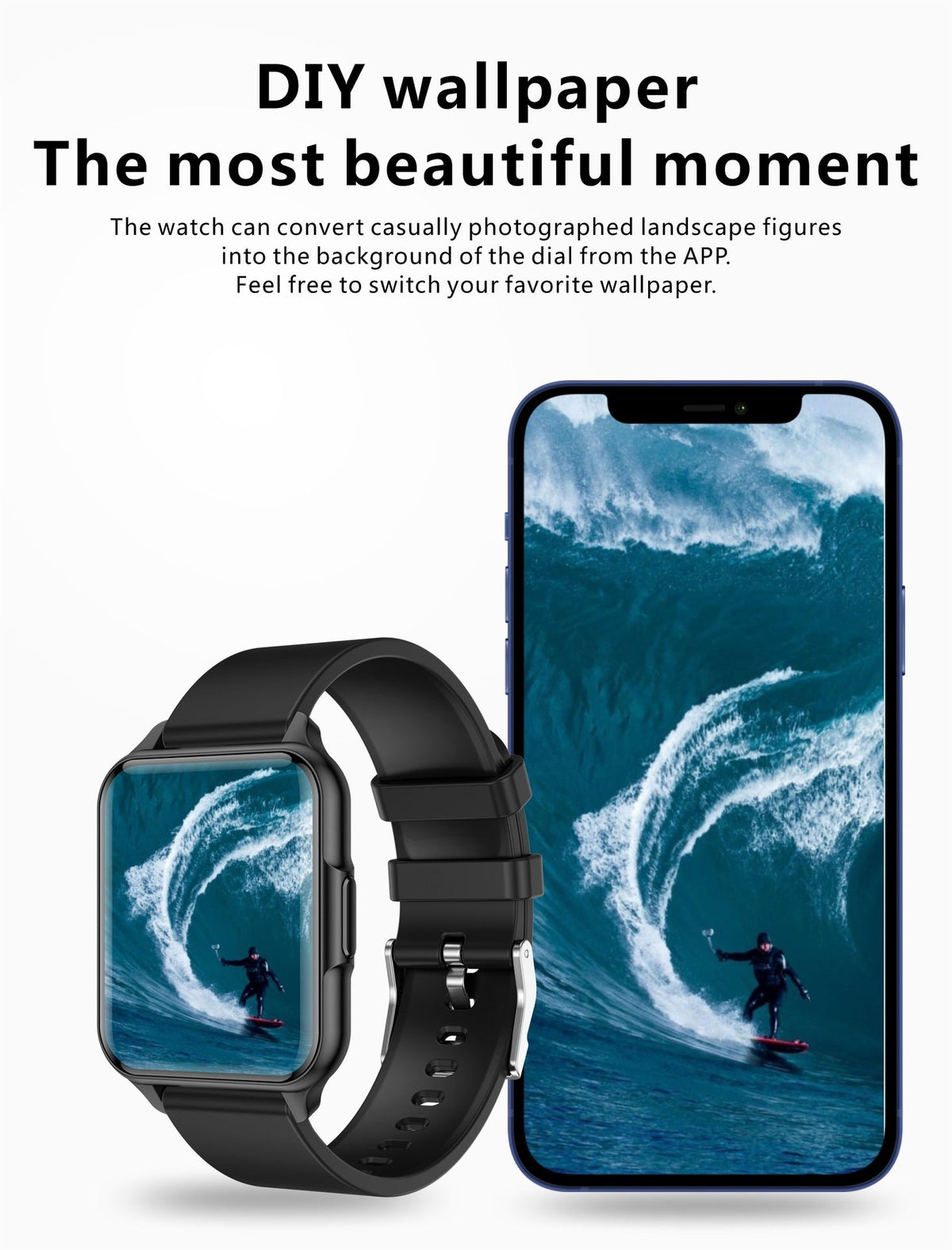 Waterproof Sports Watch Temp Heart Rate