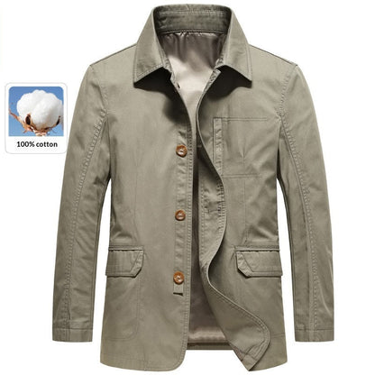 Button-up Casual Top Dad-style Loose-fitting Jacket
