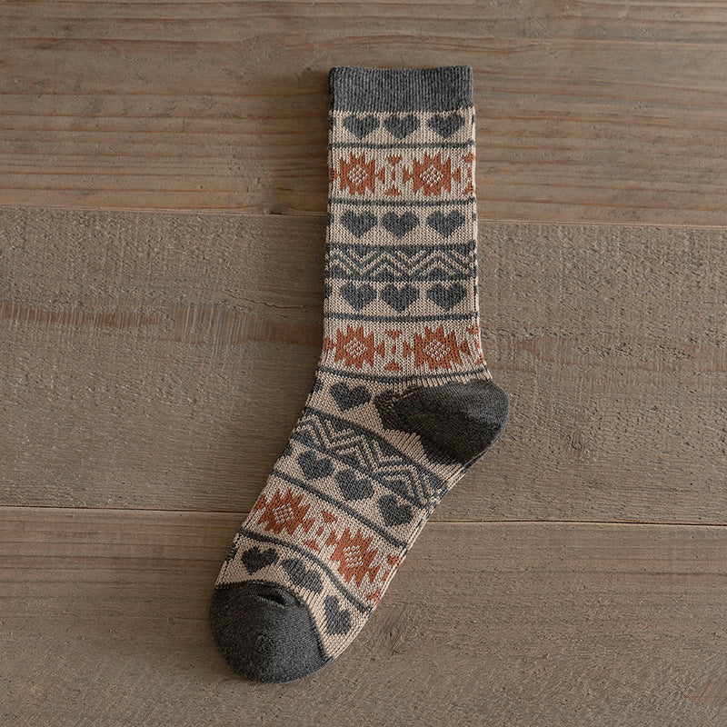 Women's Autumnwinter Long Socks Vintage Ethnic Style
