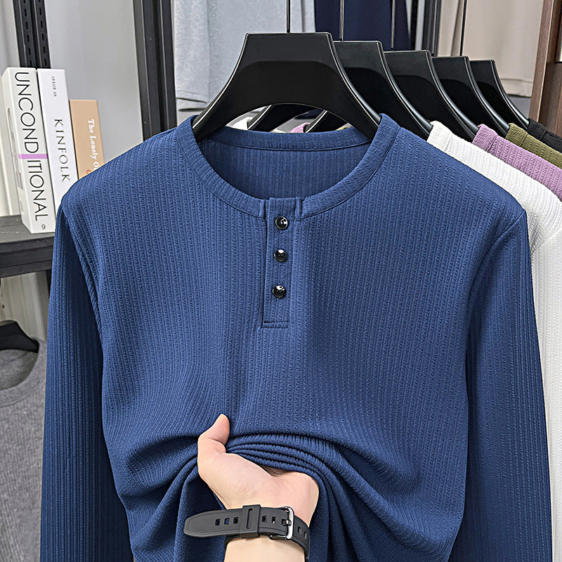 Men's Youth Three-button Simple Casual Solid-color Long-sleeve