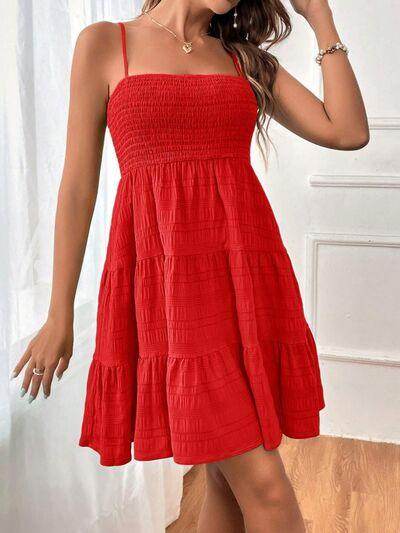Tiered Smocked Square Neck Cami Dress for Casual Style