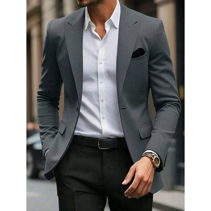 Men's Solid Color Single Button Blazer Business Formal