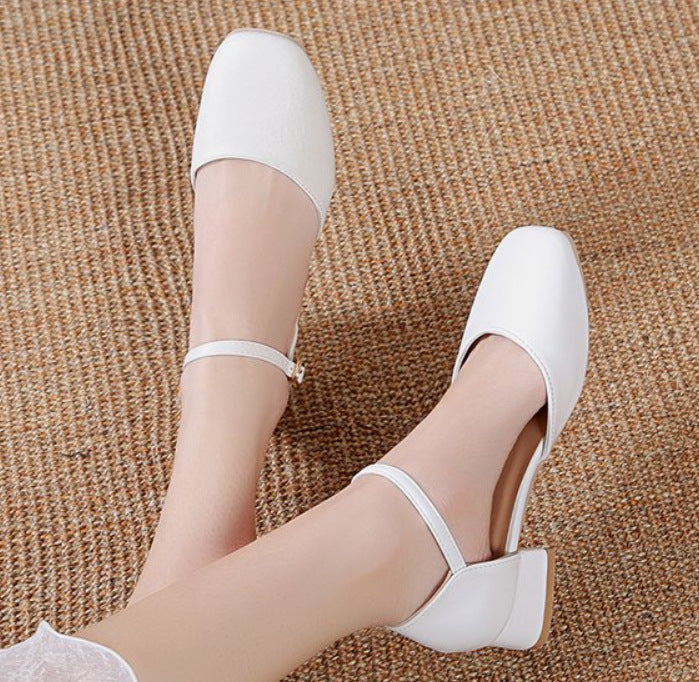 Women's Low Heel Professional Buckle Sping Sandal