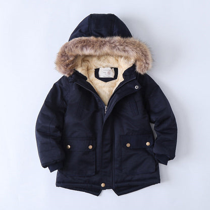 Fleece-lined Thickened Boys Cotton-padded Cotton Wadded Jacket