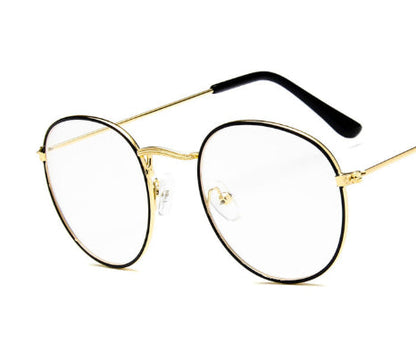Round Frame Glasses Female Anti-blue Light Eye Protection