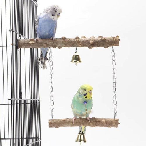 Parrot Solid Wood Stand Rod Swing Grinding Claw Toy