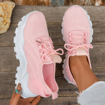 Flyknit Mesh Sneakers Women's Thin Breathable Sports Casual Shoes