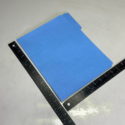 SMEAD (100 PACK) Color File Folders W/ Reinforcement Tabs 1/3 Cut Blue 12034