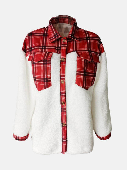 Fuzzy Button Up Long Sleeve Jacket for Cozy Style