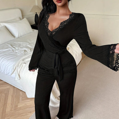 Womens Sexy Lace Top And Pants Set
