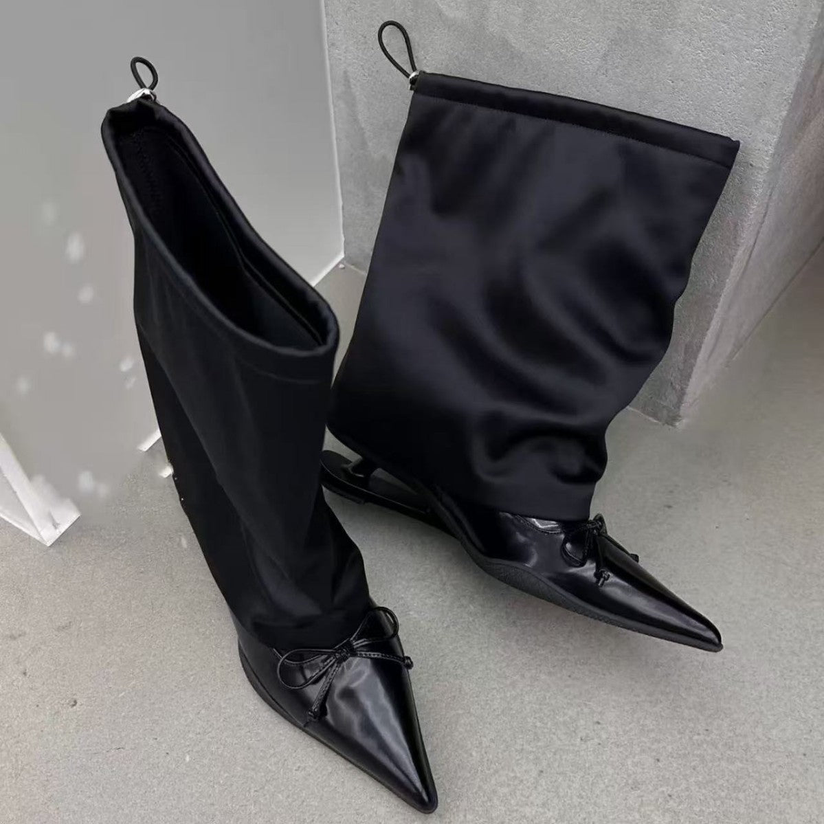 Women's Niche-design Black Wedge Ankle Boots