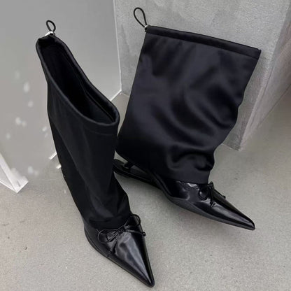 Women's Niche-design Black Wedge Ankle Boots