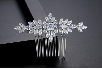 S925 Pure Silver Moissanite Fashionable New Bride Hair Comb Light Luxury Headwear