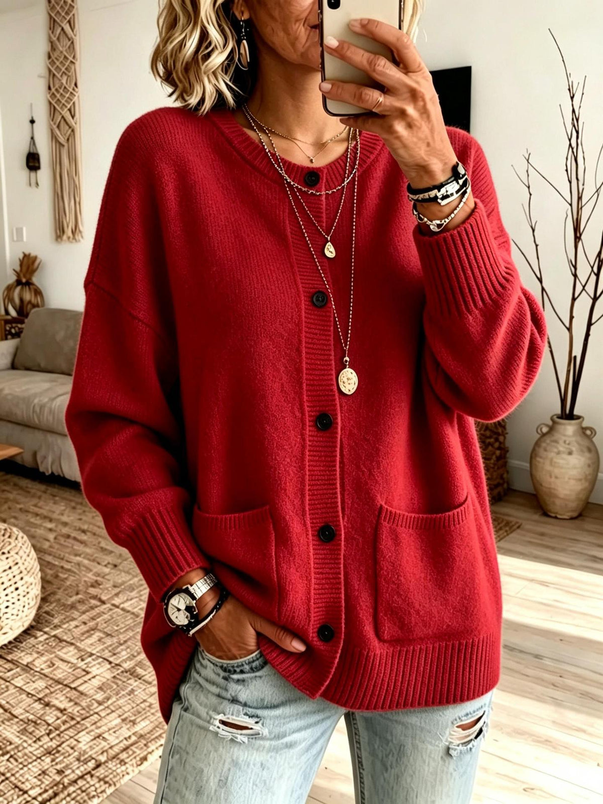 Women's Knitted Cardigan Sweater