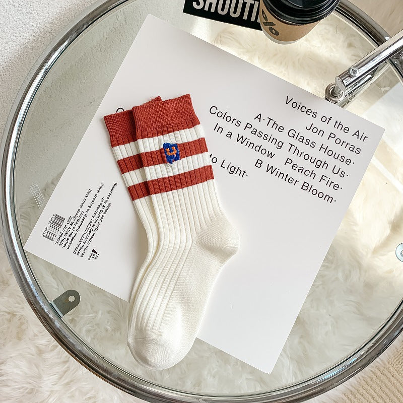 Embroidered Socks For Children With Double Stitches