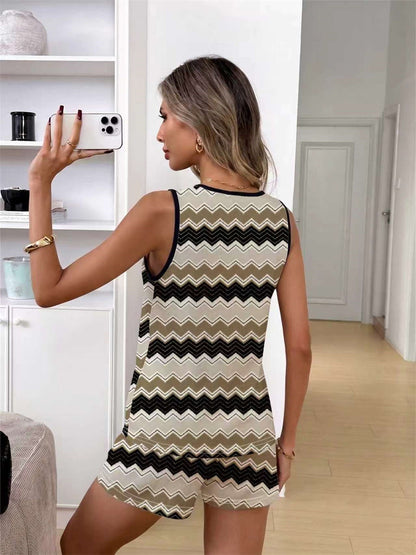 Women's European And American Thin Printed Casual Suit