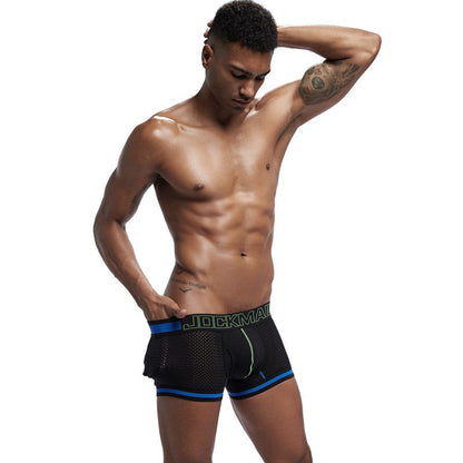 JOCKMAIL Men's Mesh Stitching Boxer Briefs