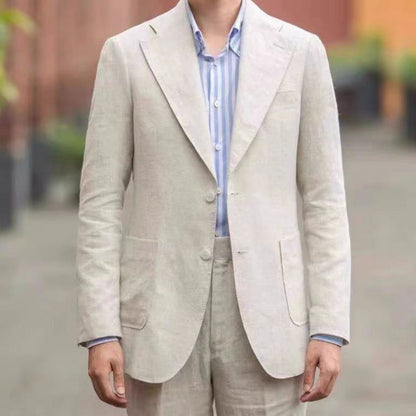 Retro Neapolitan Casual Solid-Colored Slim-Fit Blazer
