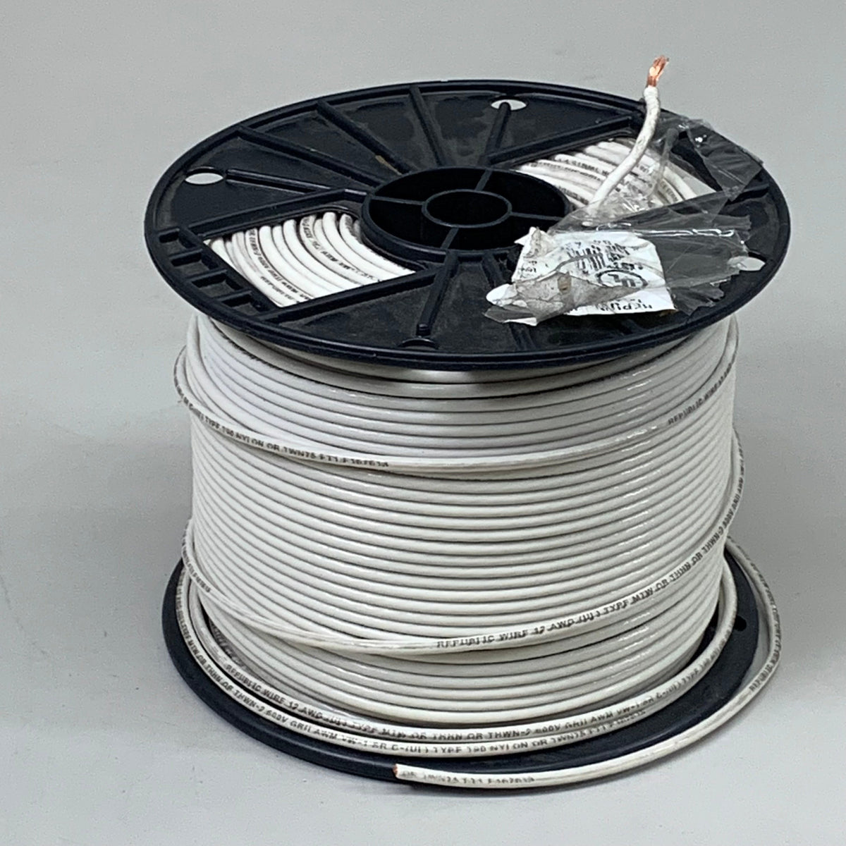 REPUBLIC Neutral Wire Stranded Copper 12 AWG Type MTW 190 Nylon 600V 500ft Spool