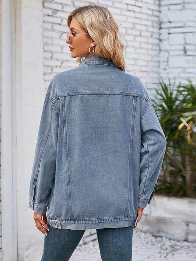 Button Up Long Sleeve Denim Jacket for Stylish Outfits