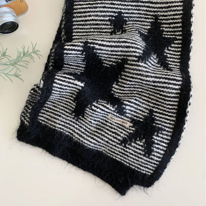 Women's Simple And Versatile Star Knitted Winter Scarf