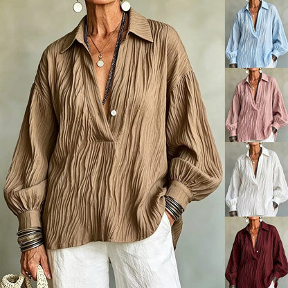 Women's V-neck Long Sleeve Shirt