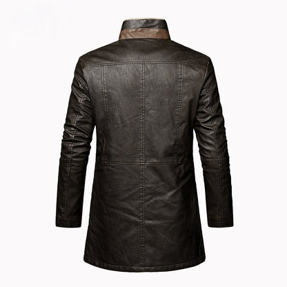 Men's Leather Extended Plus Size Men's PU Leather Coat
