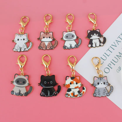 Cute Cartoon Cat Keychain, Chubby Cat Earphone Case Charm